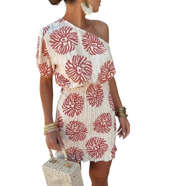 Women’s One-Shoulder Smocked Mini Dress 1