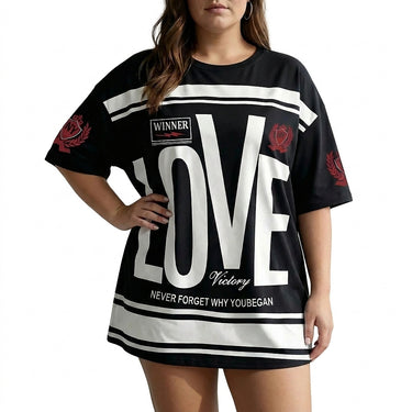 Women’s Oversized Graphic Print T-Shirt-Tops for women-CaldwellVoss