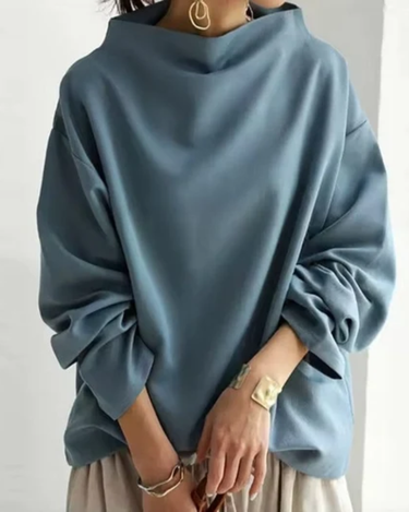 Women’s Oversized Sweatshirt with Mock Neck-sweater for Women-CaldwellVoss