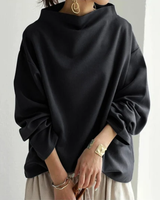 Women’s Oversized Sweatshirt with Mock Neck-sweater for Women-CaldwellVoss