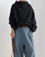 Women’s Oversized Sweatshirt with Mock Neck-sweater for Women-CaldwellVoss