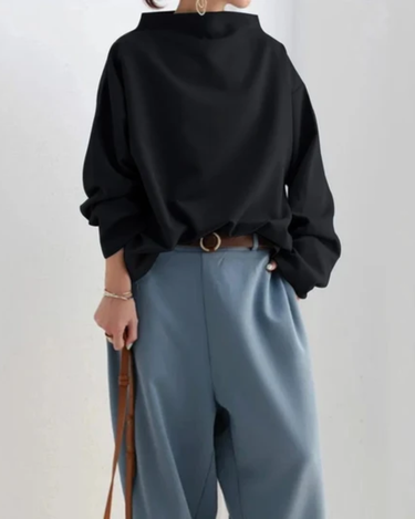 Women’s Oversized Sweatshirt with Mock Neck-sweater for Women-CaldwellVoss