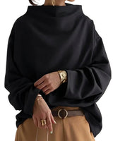 Women’s Oversized Sweatshirt with Mock Neck-sweater for Women-CaldwellVoss