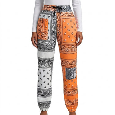Women’s Paisley Print Jogger Pants-Pants for Women-CaldwellVoss