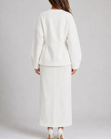 Women’s Peplum Blazer and Maxi Skirt Matching Set-Sets for women-CaldwellVoss