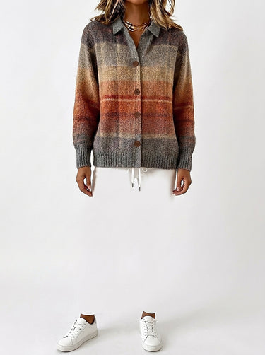 Women’s Plaid Knit Button-Up Cardigan-Cardigans for women-CaldwellVoss