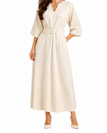 Women’s Pleated Waist Maxi Dress-Maxi Dress-CaldwellVoss