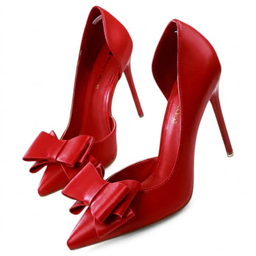 Women’s Pointed Toe Stiletto Pumps with Bow Detail-Footwear for women-CaldwellVoss