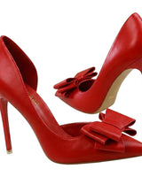 Women’s Pointed Toe Stiletto Pumps with Bow Detail-Footwear for women-CaldwellVoss