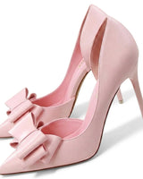 Women’s Pointed Toe Stiletto Pumps with Bow Detail-Footwear for women-CaldwellVoss