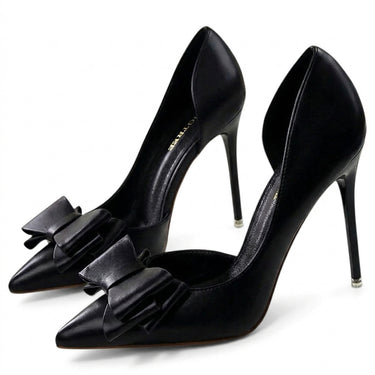 Women’s Pointed Toe Stiletto Pumps with Bow Detail-Footwear for women-CaldwellVoss