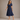 Women's Polka Dot Smocked Midi Dress Deep Navy
