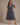 Women's Polka Dot Smocked Midi Dress Navy Blue