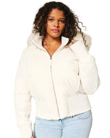 Women’s Puffer Jacket with Faux Fur Hood-Jacket for women-CaldwellVoss