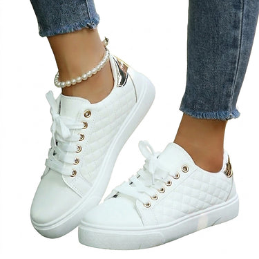 Women’s Quilted Low Top Sneakers White