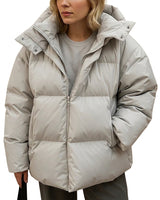 Women’s Quilted Puffer Jacket with Hood and Zip Closure-Jacket for women-CaldwellVoss