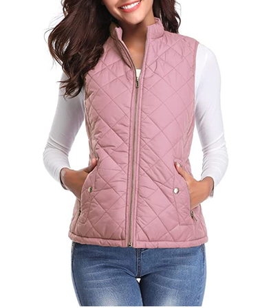 Women’s Quilted Zip Front Vest-Vest for women-CaldwellVoss
