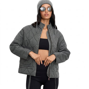 Women’s Quilted Zip-Up Jacket with Patch Pockets-Jacket for women-CaldwellVoss