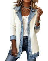 Women’s Ribbed Knit Jacket with Denim Trim-Jacket for women-CaldwellVoss