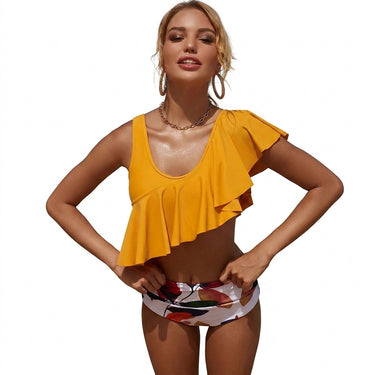 Women’s Ruffled Tankini Set with High-Waisted Bottoms-Swimwear for Women-CaldwellVoss