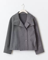 Women’s Short Jacket with Stand Collar and Button Closure-Jacket for women-CaldwellVoss