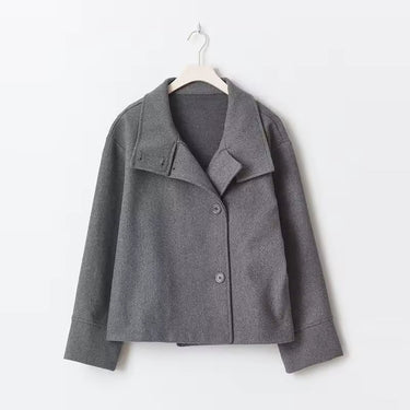 Women’s Short Jacket with Stand Collar and Button Closure-Jacket for women-CaldwellVoss