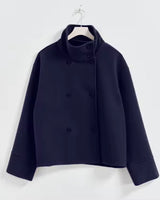 Women’s Short Jacket with Stand Collar and Button Closure-Jacket for women-CaldwellVoss