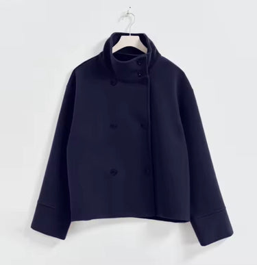 Women’s Short Jacket with Stand Collar and Button Closure-Jacket for women-CaldwellVoss