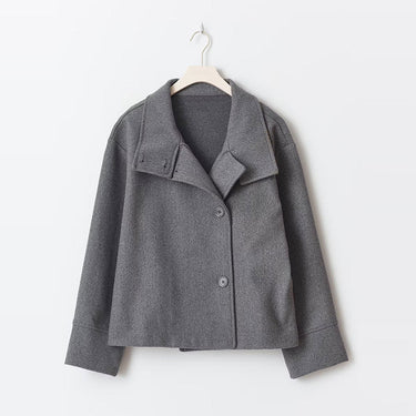 Women’s Short Jacket with Stand Collar and Button Closure-Jacket for women-CaldwellVoss