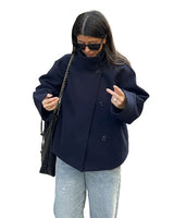 Women’s Short Jacket with Stand Collar and Button Closure-Jacket for women-CaldwellVoss