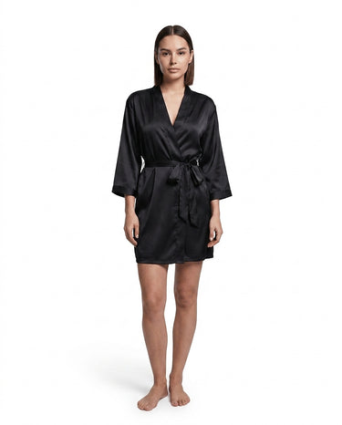 Women’s Short Robe with Tie Belt-Robe for women-CaldwellVoss