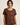 Women's Short Sleeve Linen Blouse with Button Detail Coffee Brown