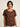 Women's Short Sleeve Linen Blouse with Button Detail Coffee Brown