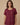 Women's Short Sleeve Linen Blouse with Button Detail Burgundy