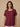 Women's Short Sleeve Linen Blouse with Button Detail Burgundy