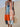 Women's Sleeveless Geometric Print Midi Dress Orange