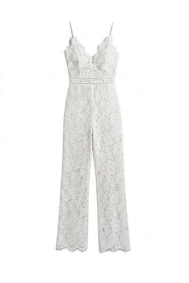 Women’s Sleeveless Lace V-Neck Wide-Leg Jumpsuit-Jumpsuits for women-CaldwellVoss