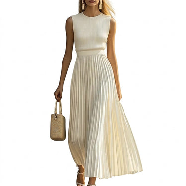 Women’s Sleeveless Pleated Maxi Dress-Maxi Dress-CaldwellVoss