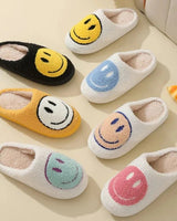Women’s Smiley Face Fuzzy Slippers-Footwear for women-CaldwellVoss