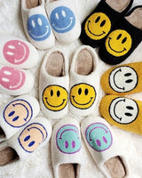 Women’s Smiley Face Fuzzy Slippers-Footwear for women-CaldwellVoss