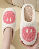 Women’s Smiley Face Fuzzy Slippers-Footwear for women-CaldwellVoss