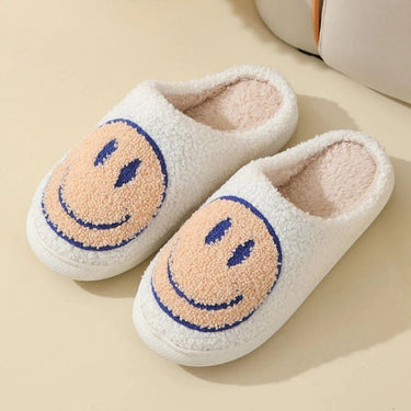 Women’s Smiley Face Fuzzy Slippers-Footwear for women-CaldwellVoss