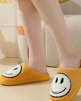 Women’s Smiley Face Fuzzy Slippers-Footwear for women-CaldwellVoss