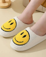 Women’s Smiley Face Fuzzy Slippers-Footwear for women-CaldwellVoss