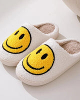 Women’s Smiley Face Fuzzy Slippers-Footwear for women-CaldwellVoss