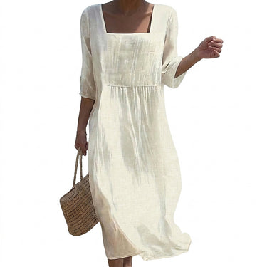 Women’s Square Neck Midi Dress White
