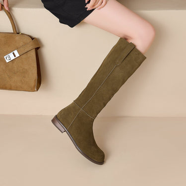 Women’s Suede Knee High Boots-Footwear for women-CaldwellVoss