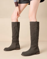 Women’s Suede Knee High Boots-Footwear for women-CaldwellVoss