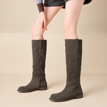 Women’s Suede Knee High Boots-Footwear for women-CaldwellVoss