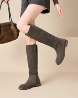 Women’s Suede Knee High Boots-Footwear for women-CaldwellVoss